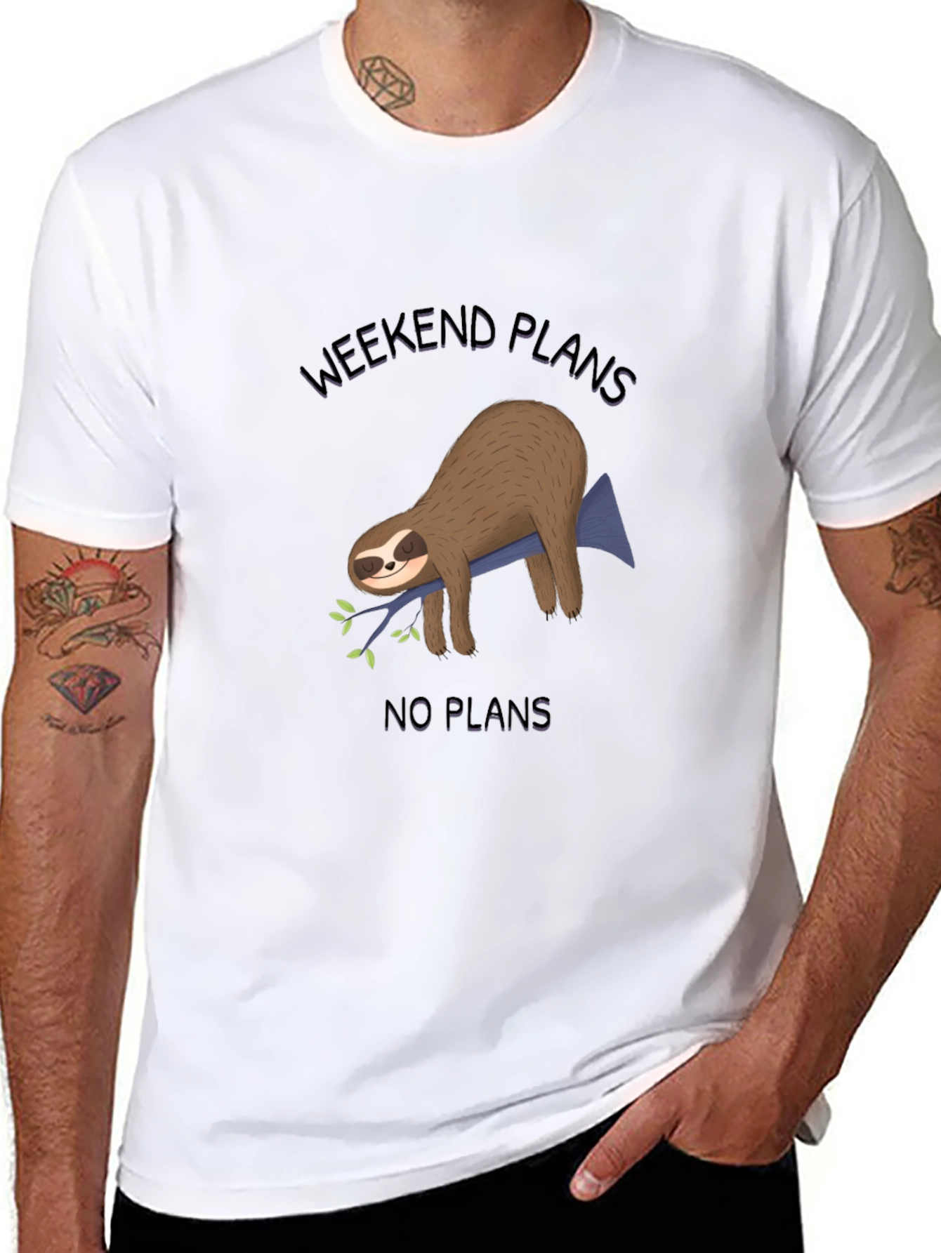 Weekend Plans Sloth Graphic Tee - Relaxed Fit