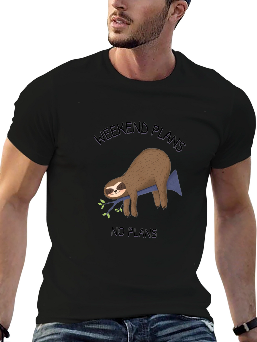 Weekend Plans Sloth Graphic Tee - Relaxed Fit