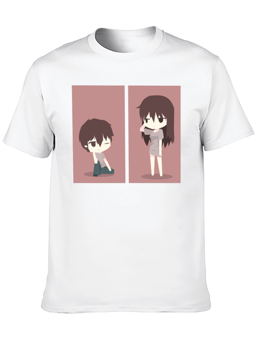 Anime Couple Matching T-Shirt - Black