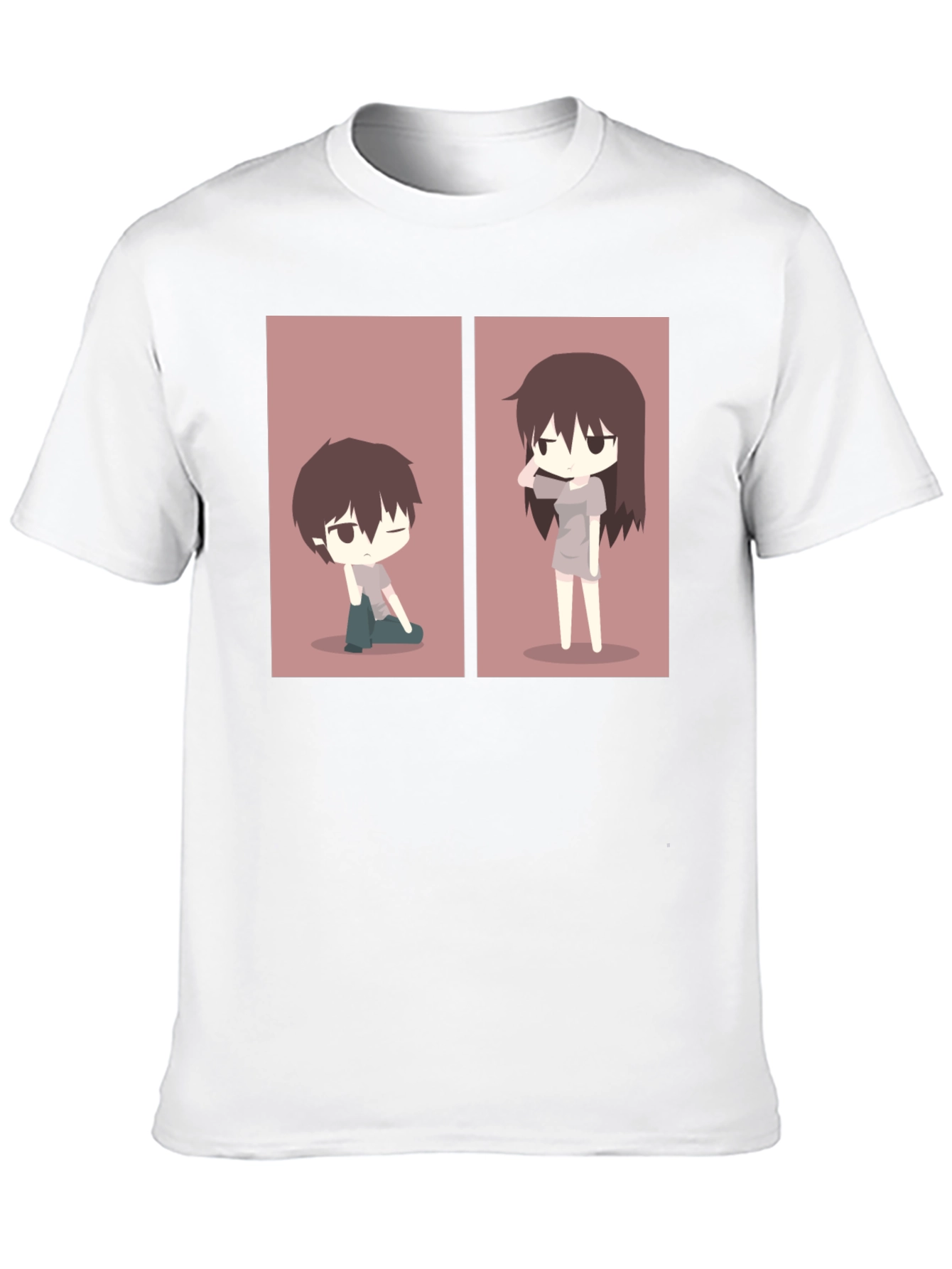Anime Couple Matching T-Shirt - Black