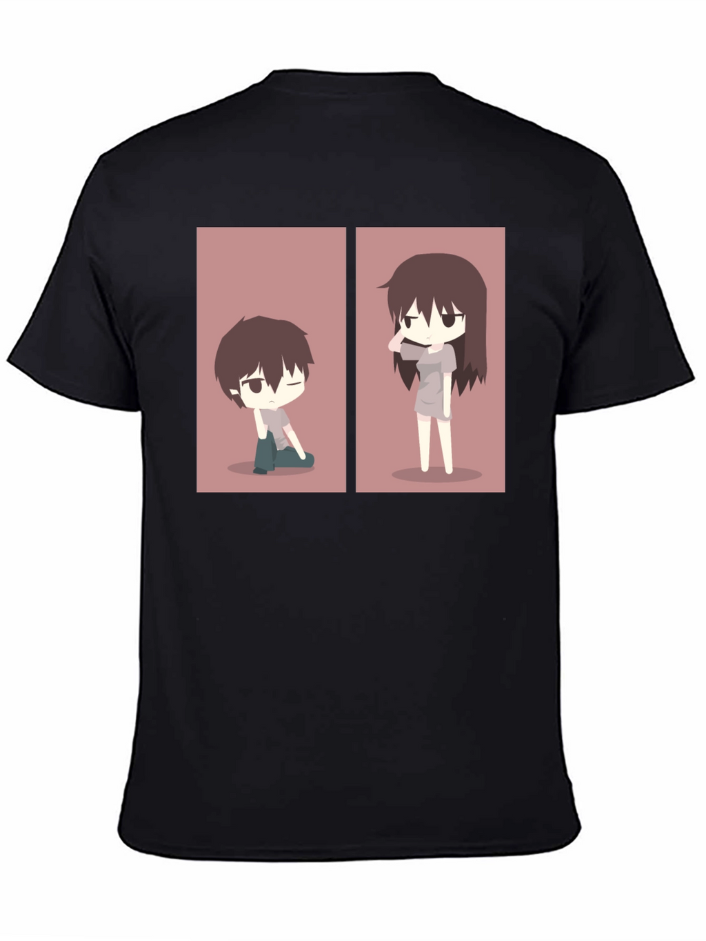 Anime Couple Matching T-Shirt - Black