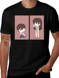 Anime Couple Matching T-Shirt - Black