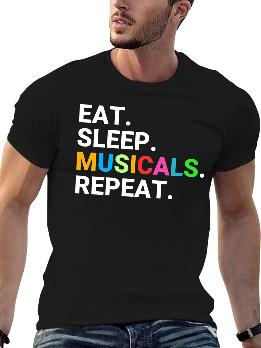 Eat Sleep Musicals Repeat T-Shirt - Theater Lover Gift