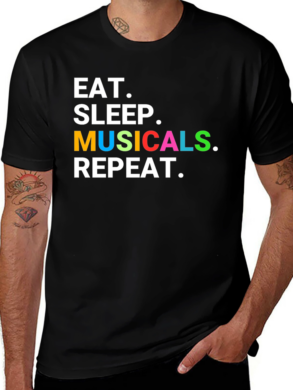 Eat Sleep Musicals Repeat T-Shirt - Theater Lover Gift