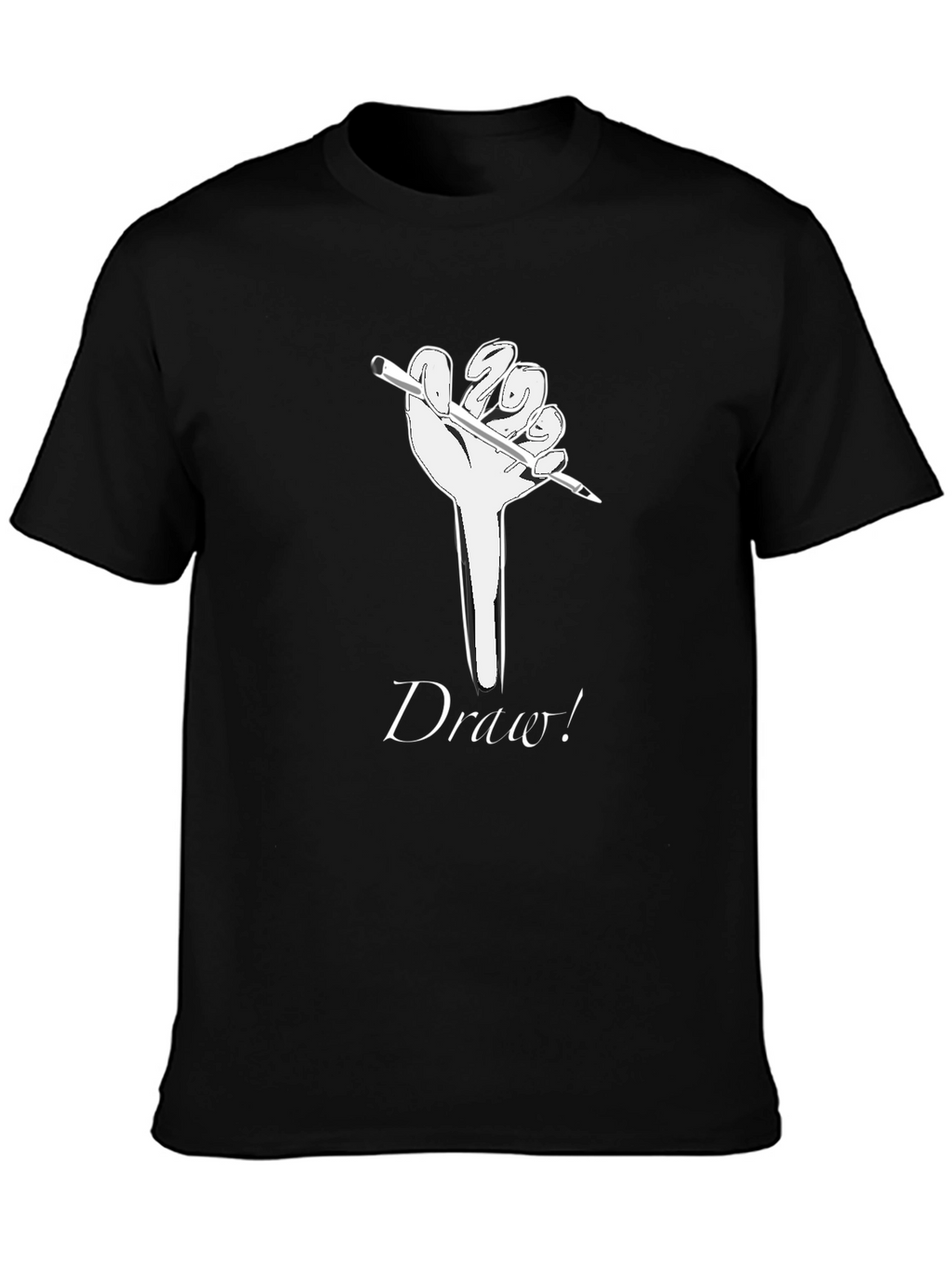 Draw! Graphic Tee - Black Cotton Artist T-Shirt