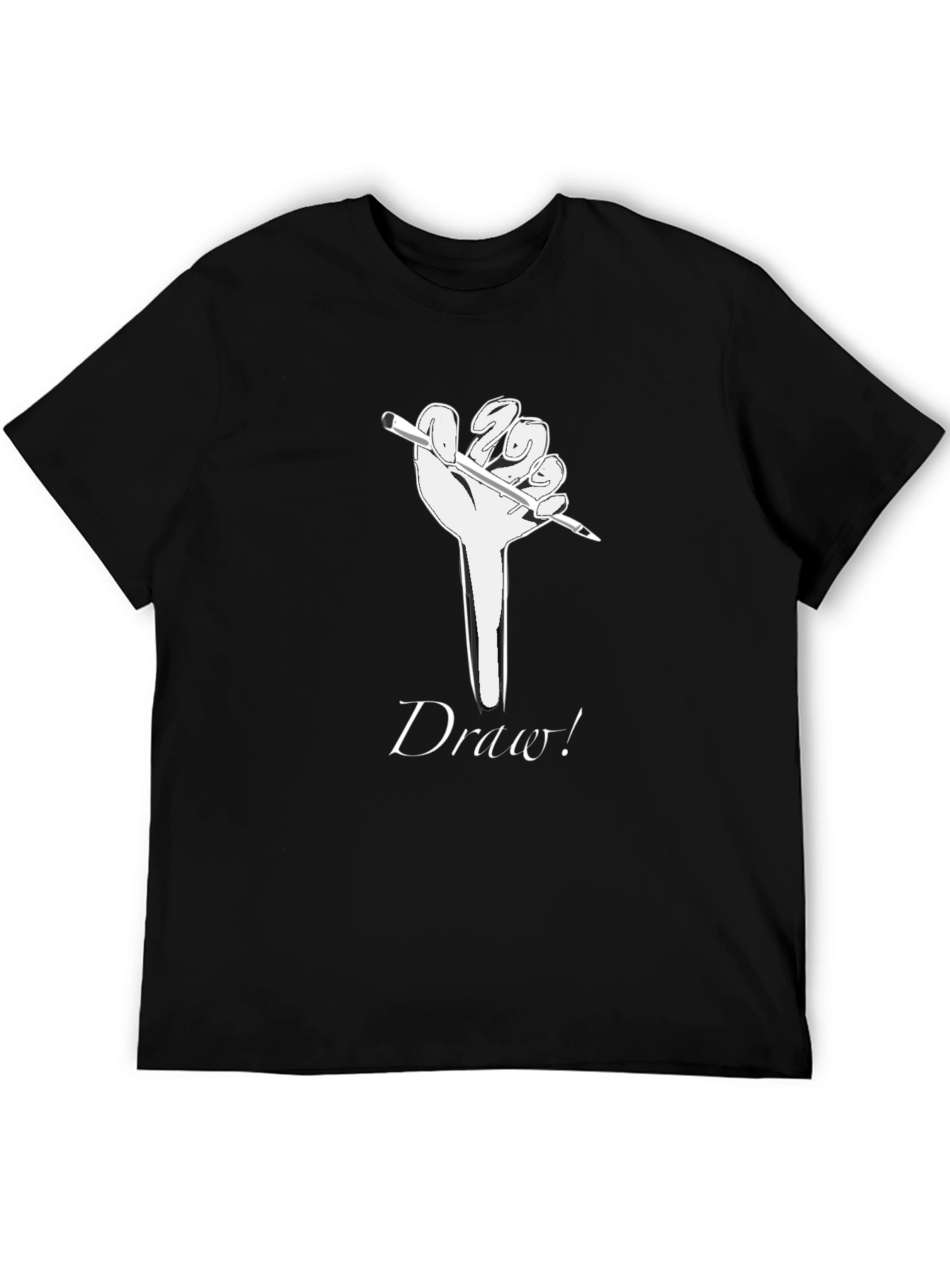 Draw! Graphic Tee - Black Cotton Artist T-Shirt