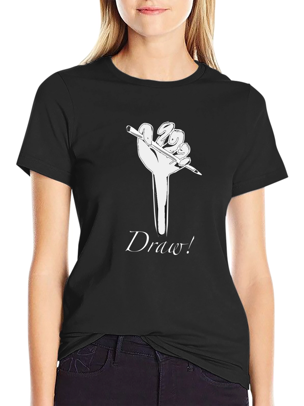 Draw! Graphic Tee - Black Cotton Artist T-Shirt