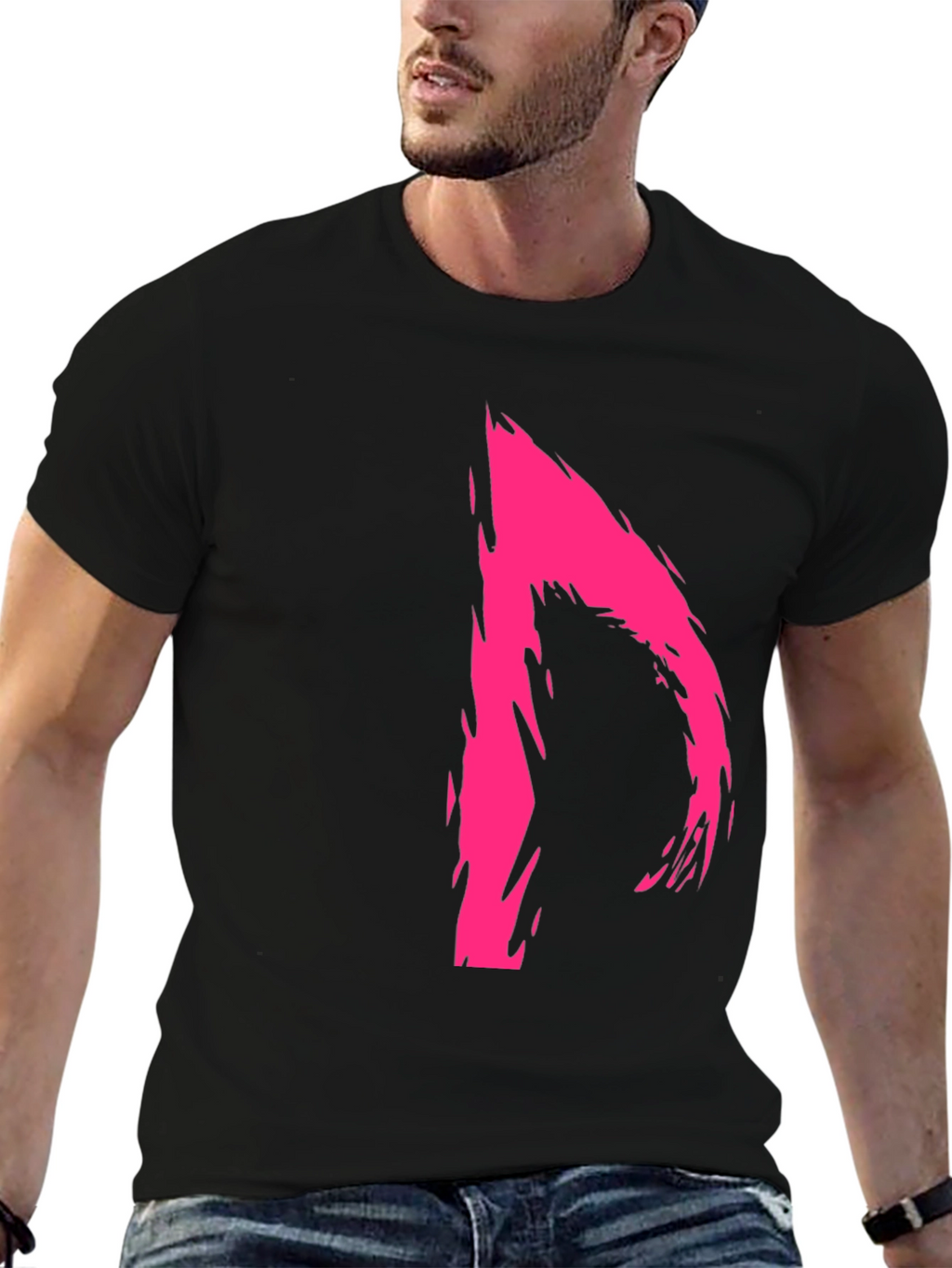Bold Abstract Graphic Black T-Shirt