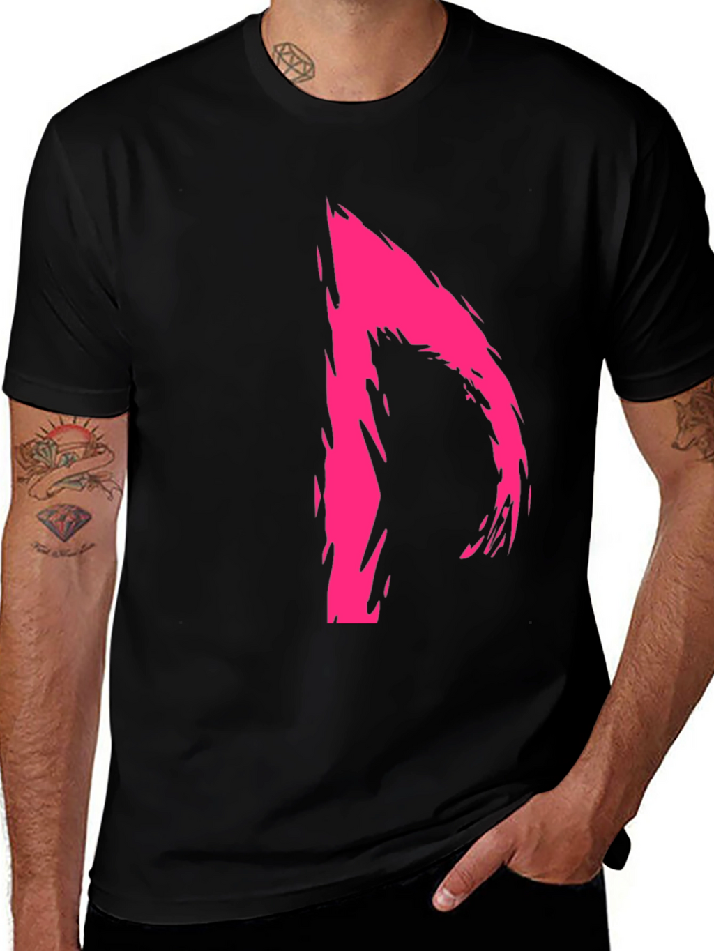 Bold Abstract Graphic Black T-Shirt