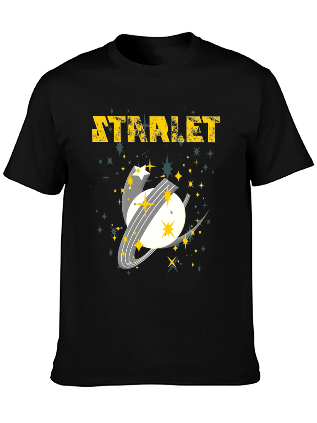 Starlet Space Graphic Tee - Mens Black Cotton T-Shirt