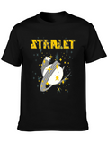 Starlet Space Graphic Tee - Mens Black Cotton T-Shirt