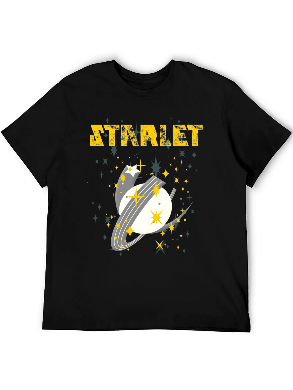 Starlet Space Graphic Tee - Mens Black Cotton T-Shirt