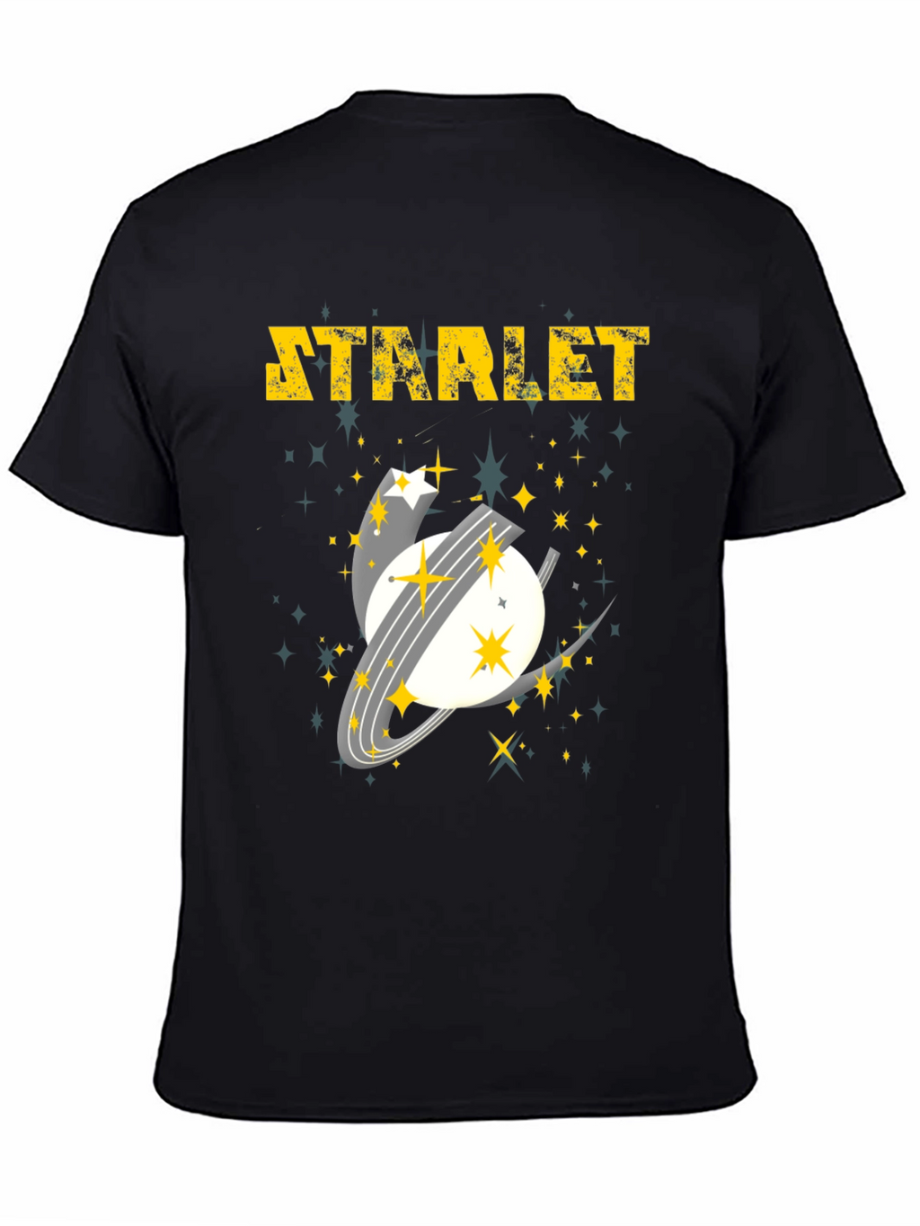 Starlet Space Graphic Tee - Mens Black Cotton T-Shirt