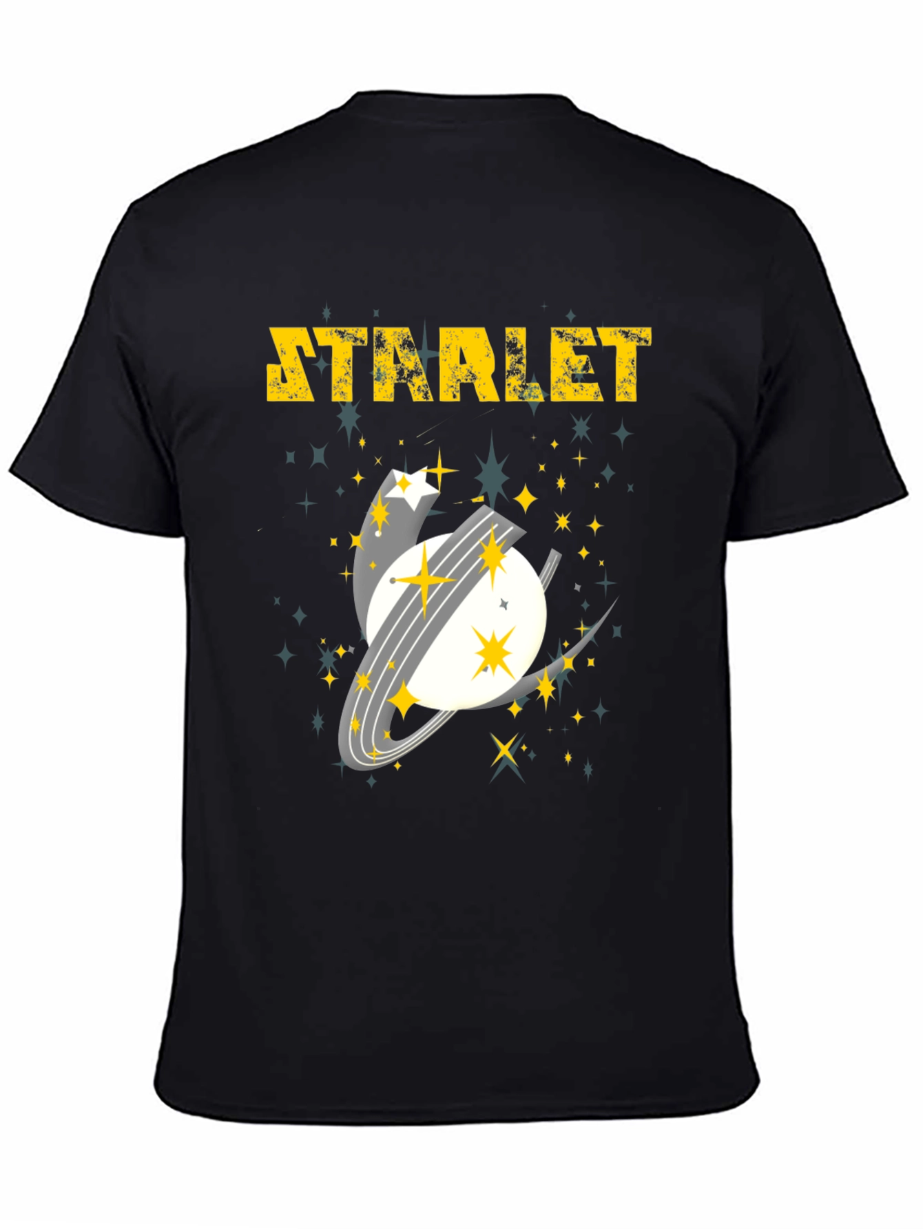 Starlet Space Graphic Tee - Mens Black Cotton T-Shirt
