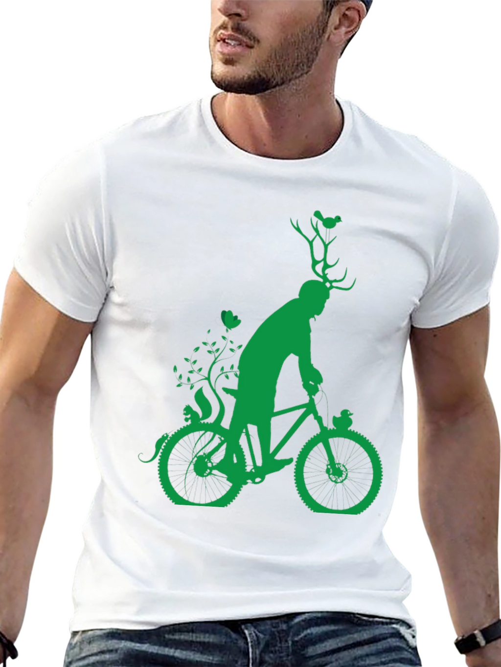 Green Bicycle Nature T-Shirt
