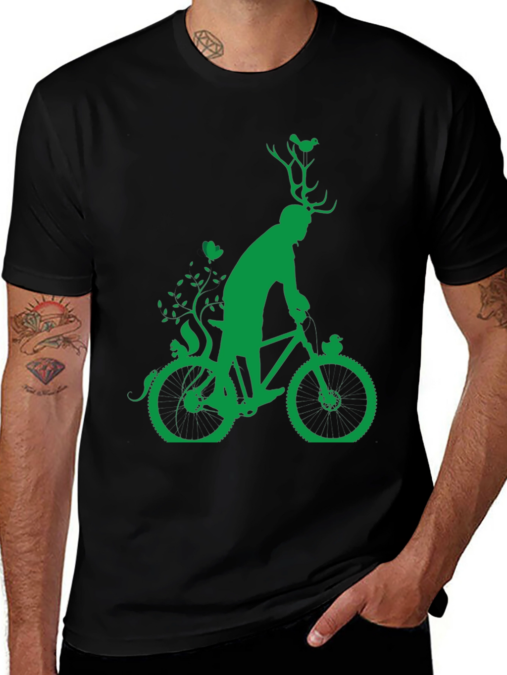 Green Bicycle Nature T-Shirt