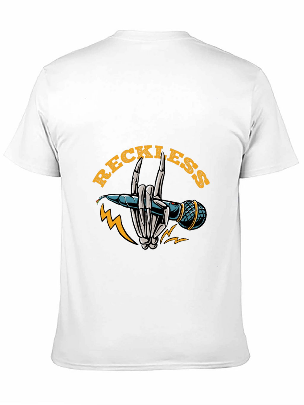Reckless Rocker Skeleton Hand Microphone T-Shirt