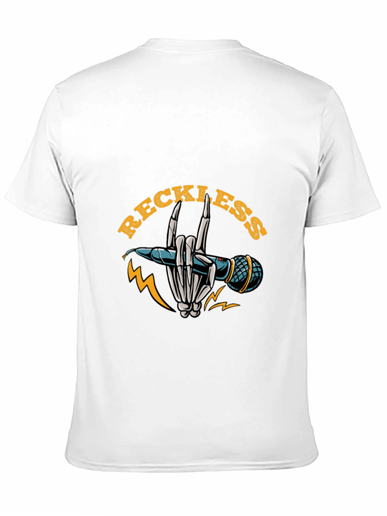 Reckless Rocker Skeleton Hand Microphone T-Shirt