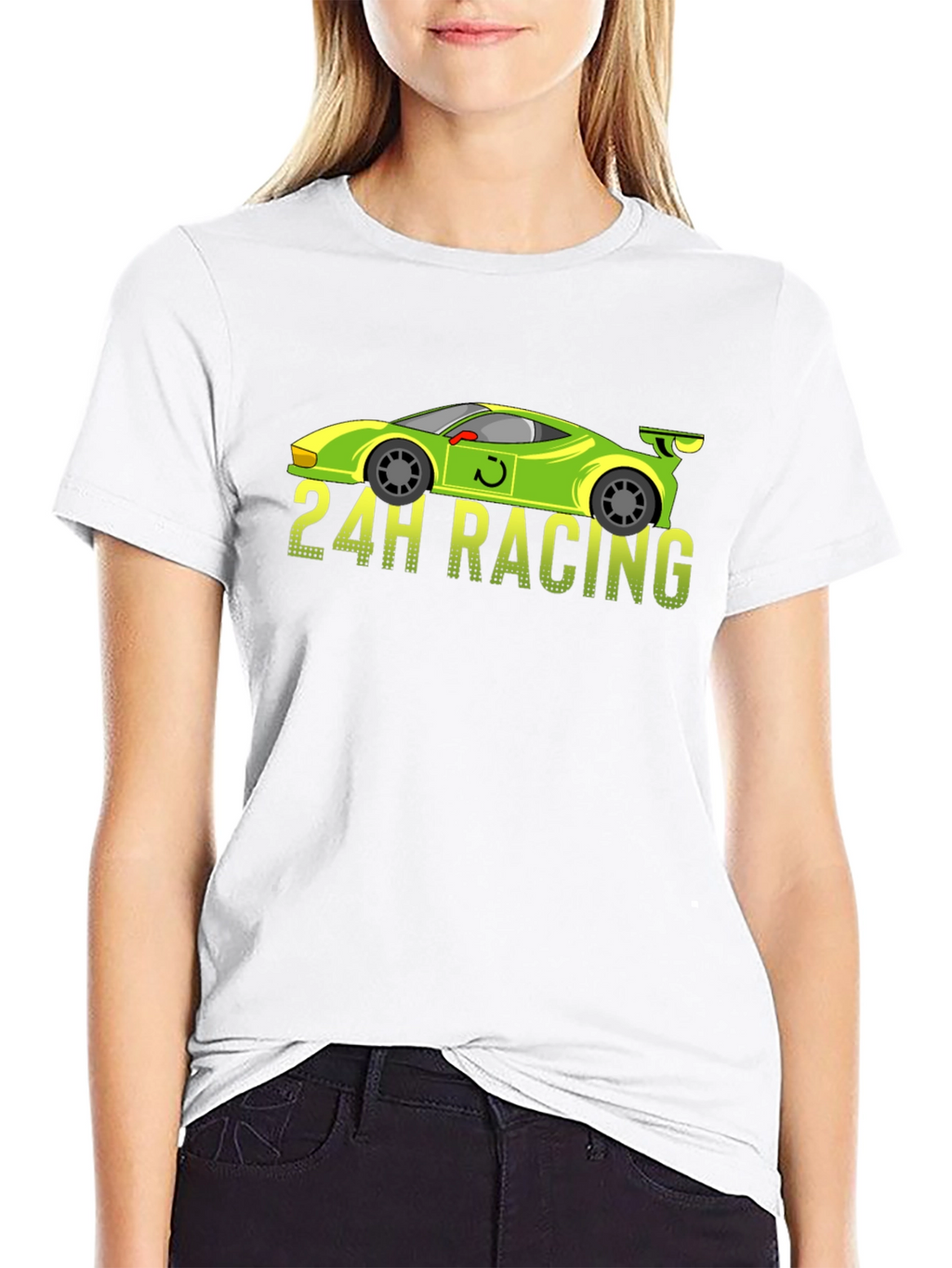 24H Racing Car Graphic Black T-Shirt