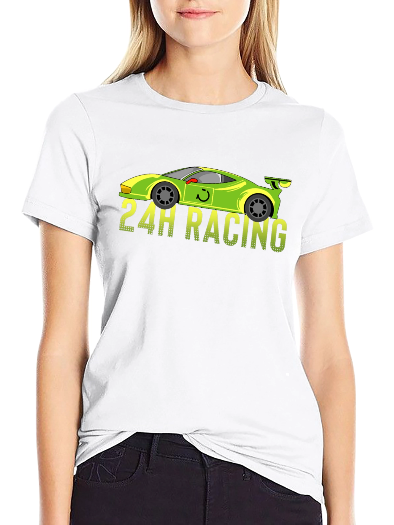 24H Racing Car Graphic Black T-Shirt