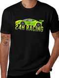 24H Racing Car Graphic Black T-Shirt