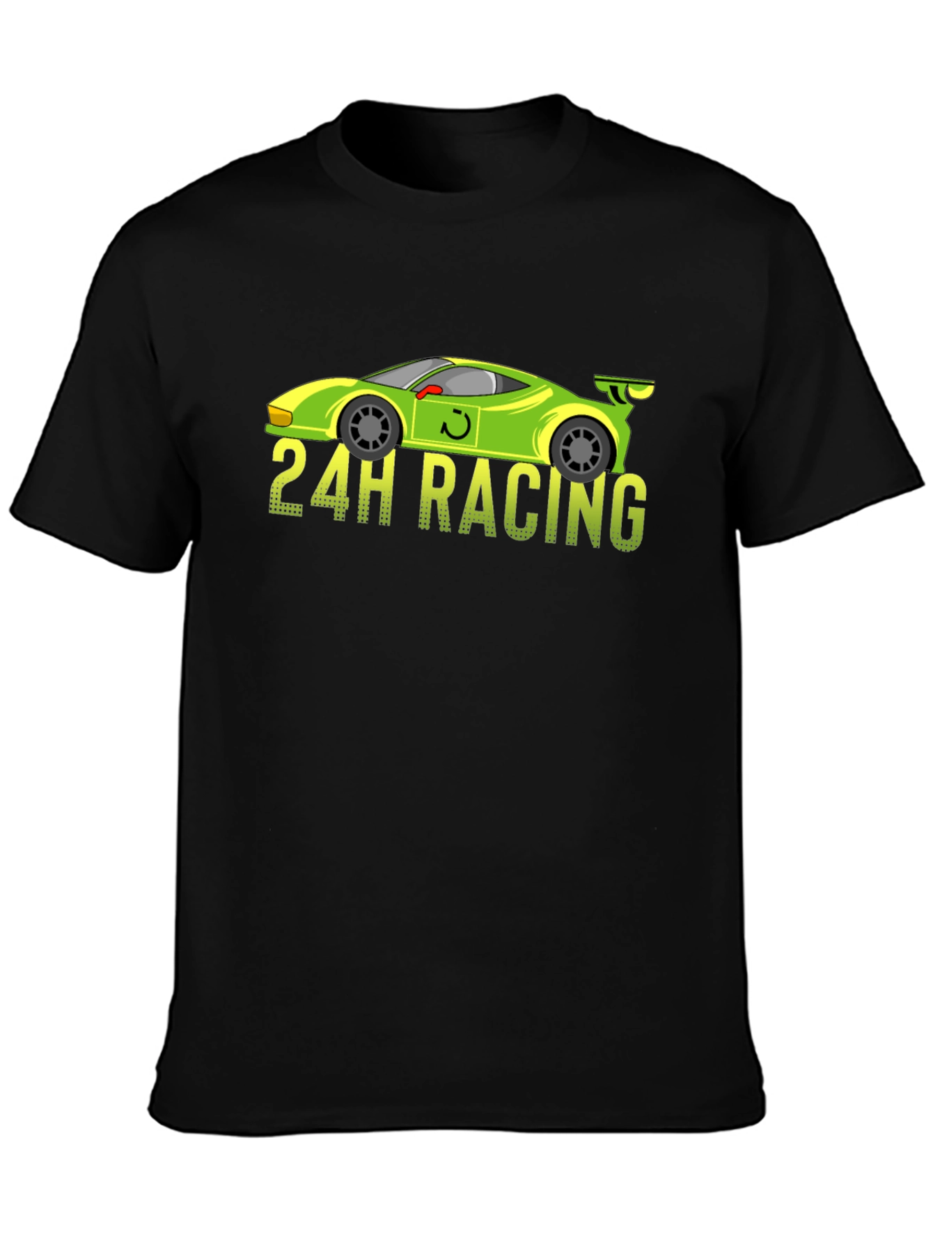 24H Racing Car Graphic Black T-Shirt