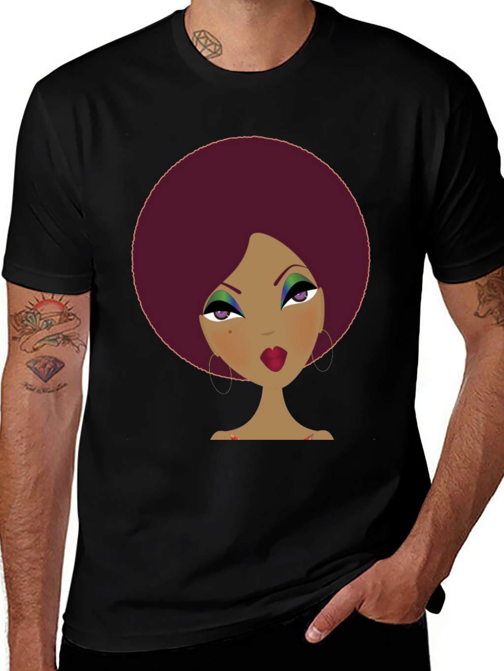 Retro Afro Woman Graphic Tee