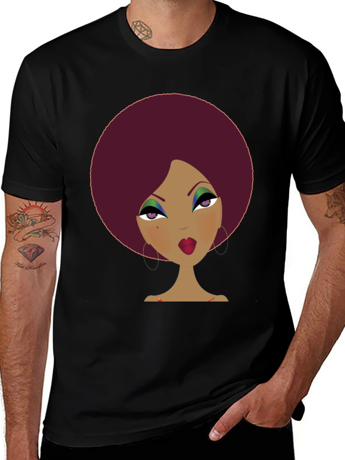 Retro Afro Woman Graphic Tee