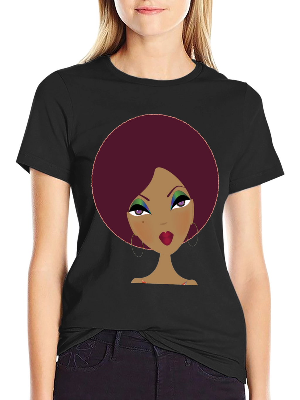 Retro Afro Woman Graphic Tee