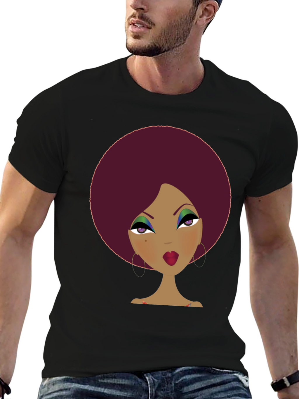Retro Afro Woman Graphic Tee