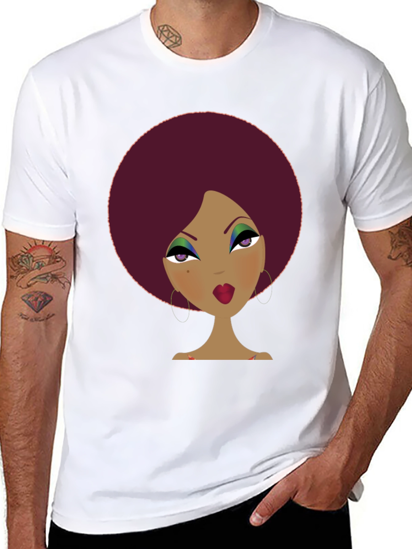 Retro Afro Woman Graphic Tee