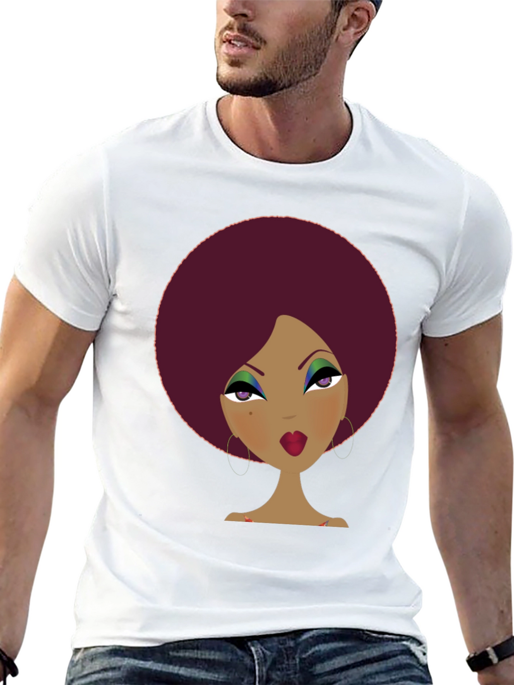 Retro Afro Woman Graphic Tee