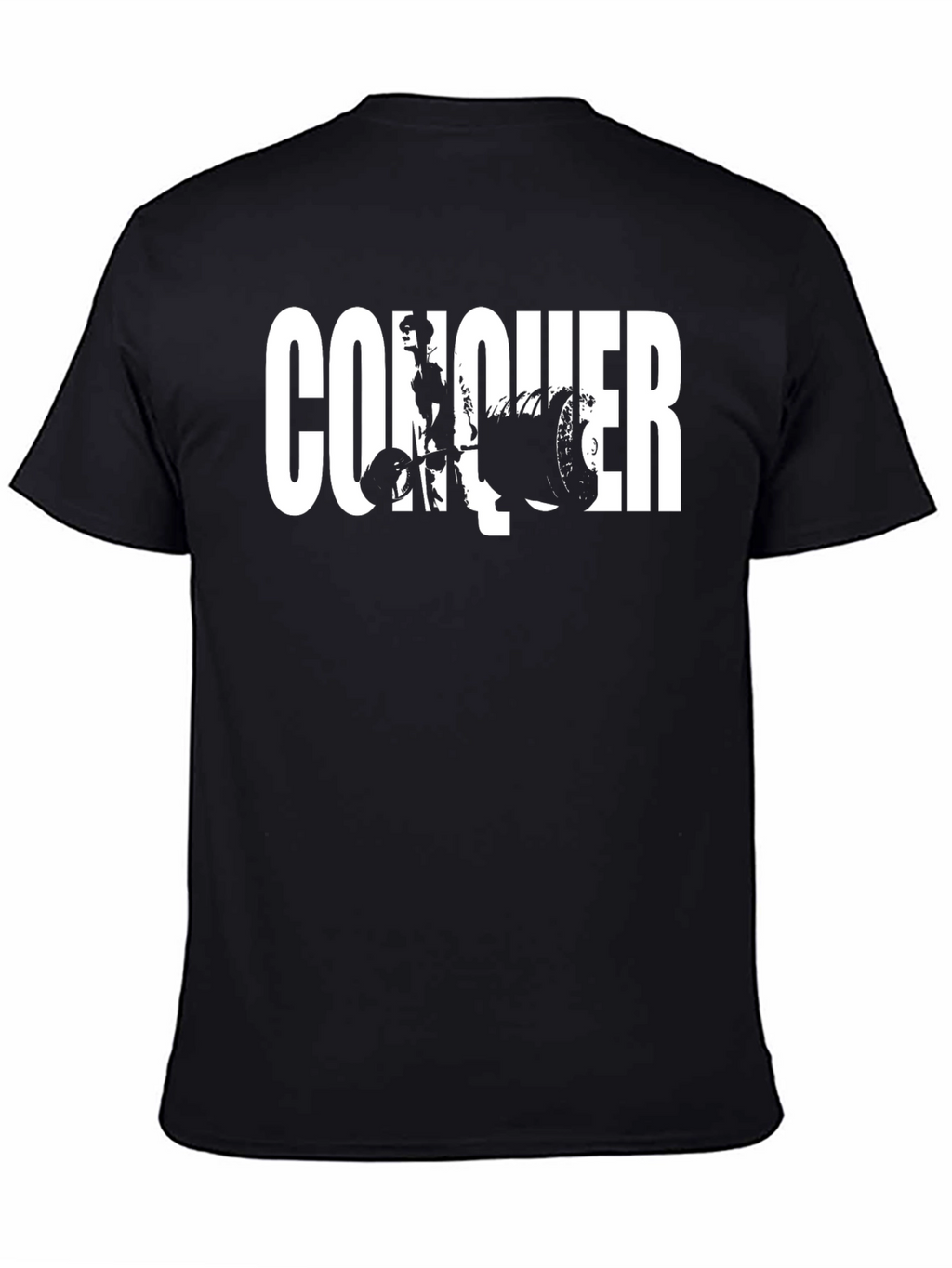 Conquer Graphic Print Black T-Shirt