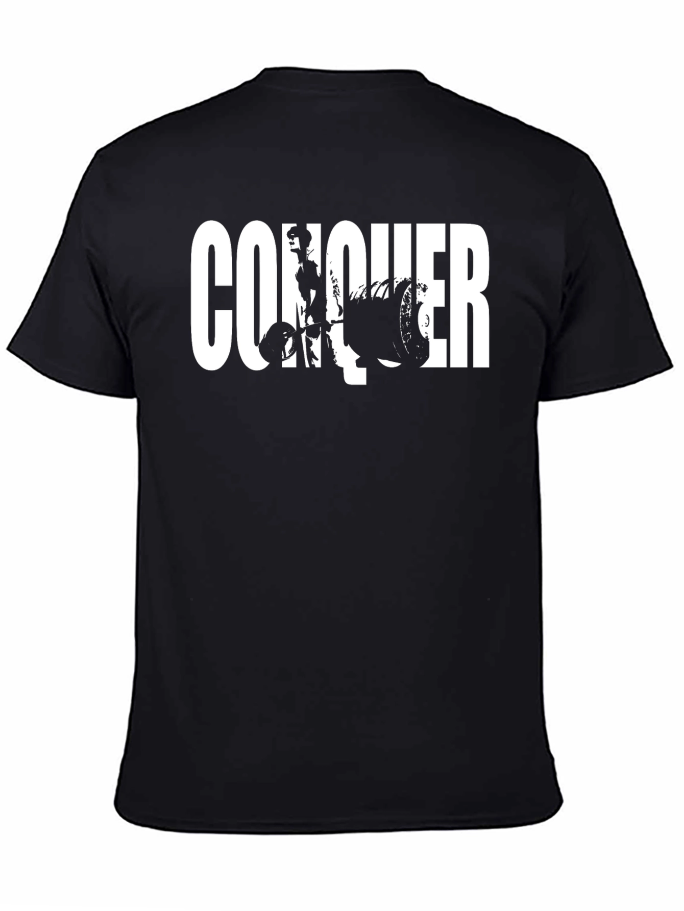 Conquer Graphic Print Black T-Shirt