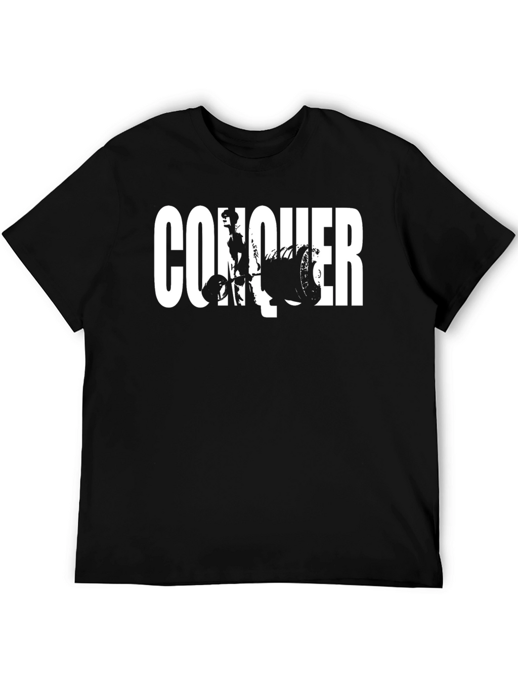 Conquer Graphic Print Black T-Shirt