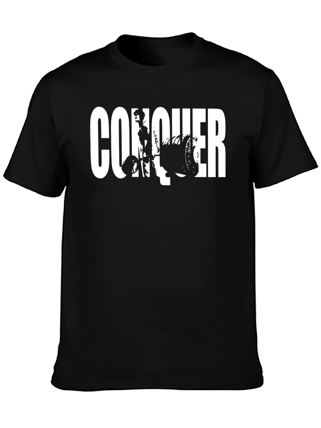 Conquer Graphic Print Black T-Shirt