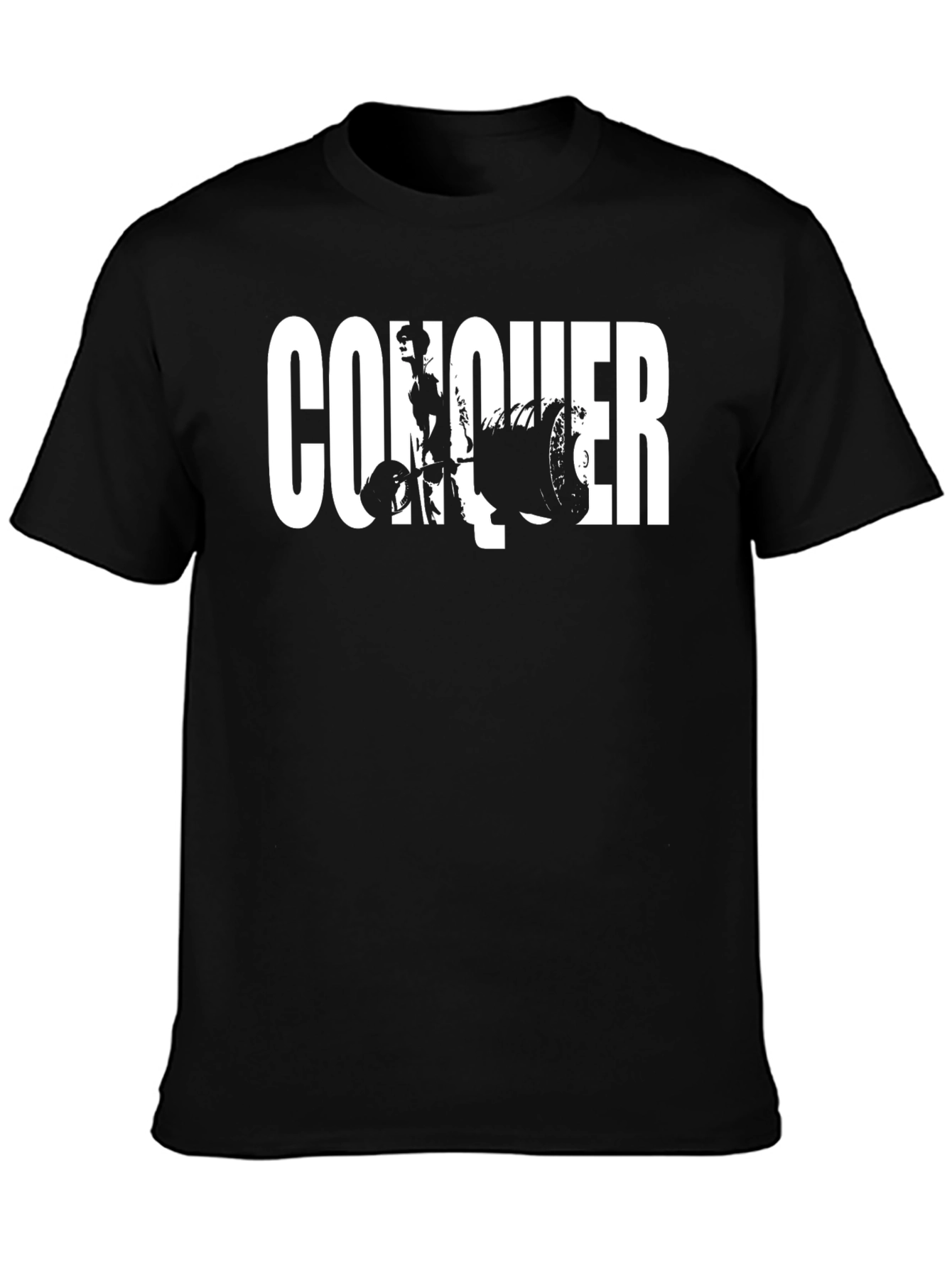 Conquer Graphic Print Black T-Shirt