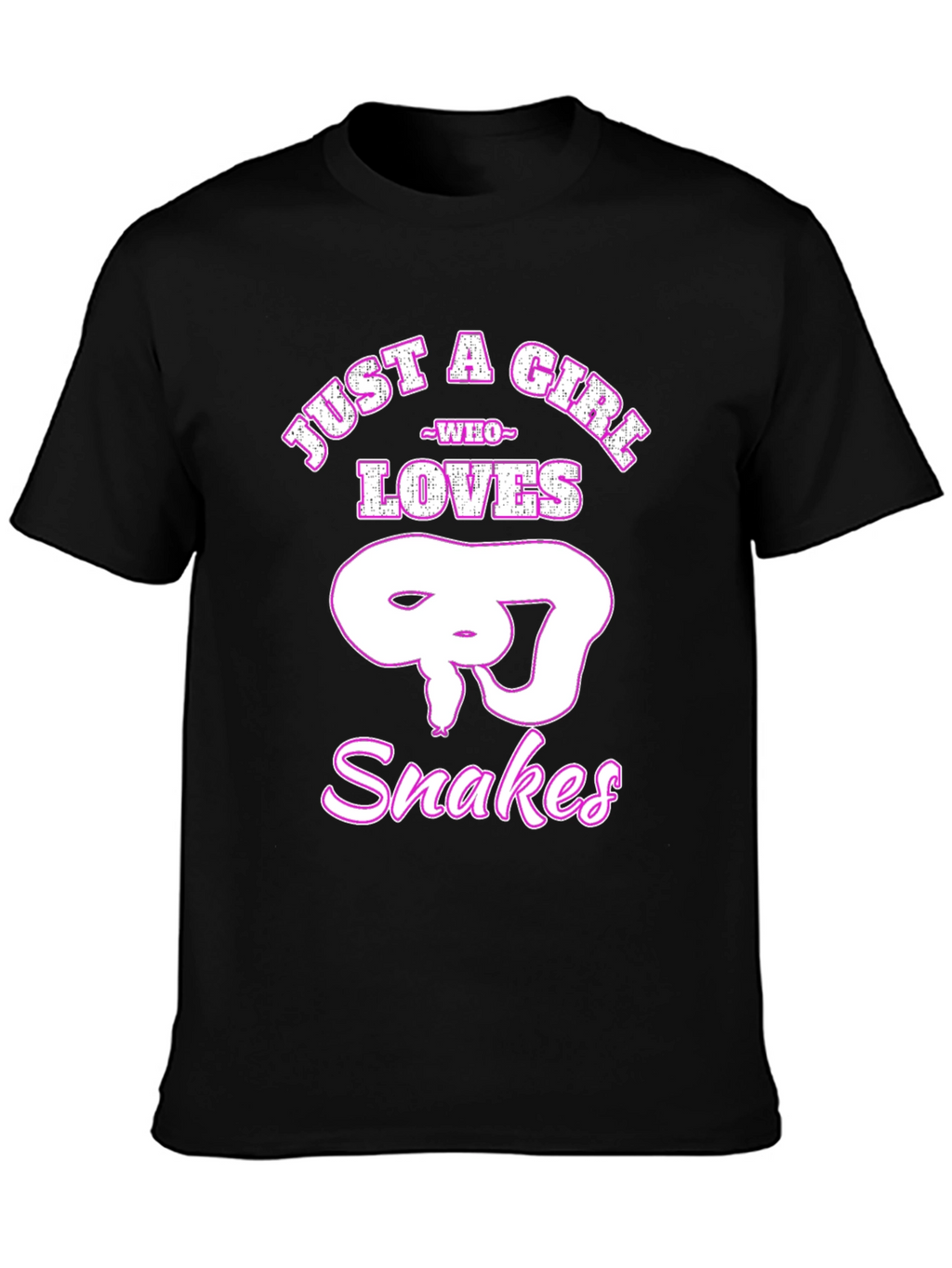 Just A Girl Who Loves Snakes T-Shirt - Black