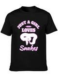 Just A Girl Who Loves Snakes T-Shirt - Black