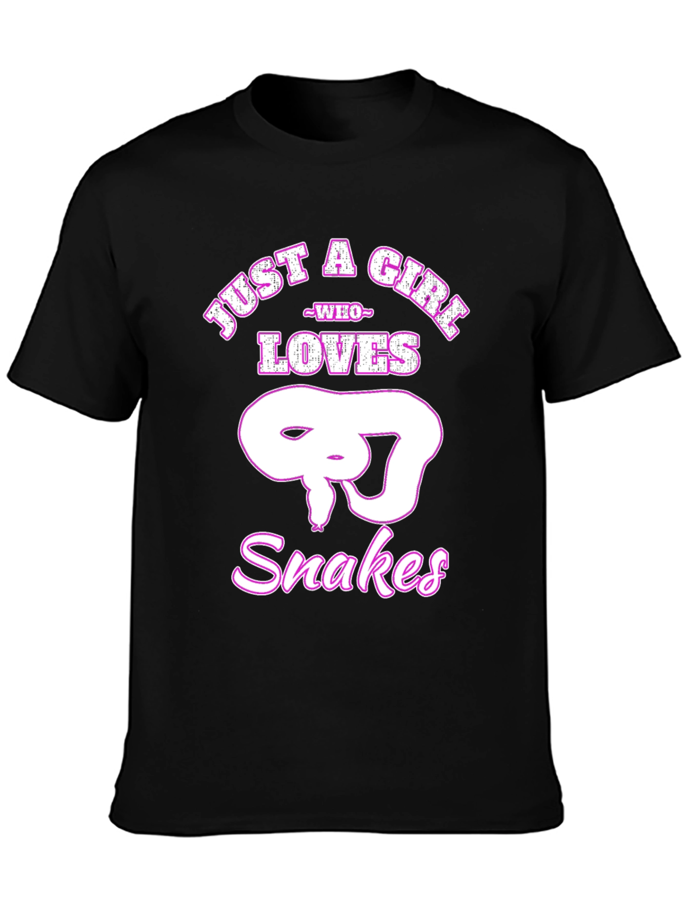 Just A Girl Who Loves Snakes T-Shirt - Black