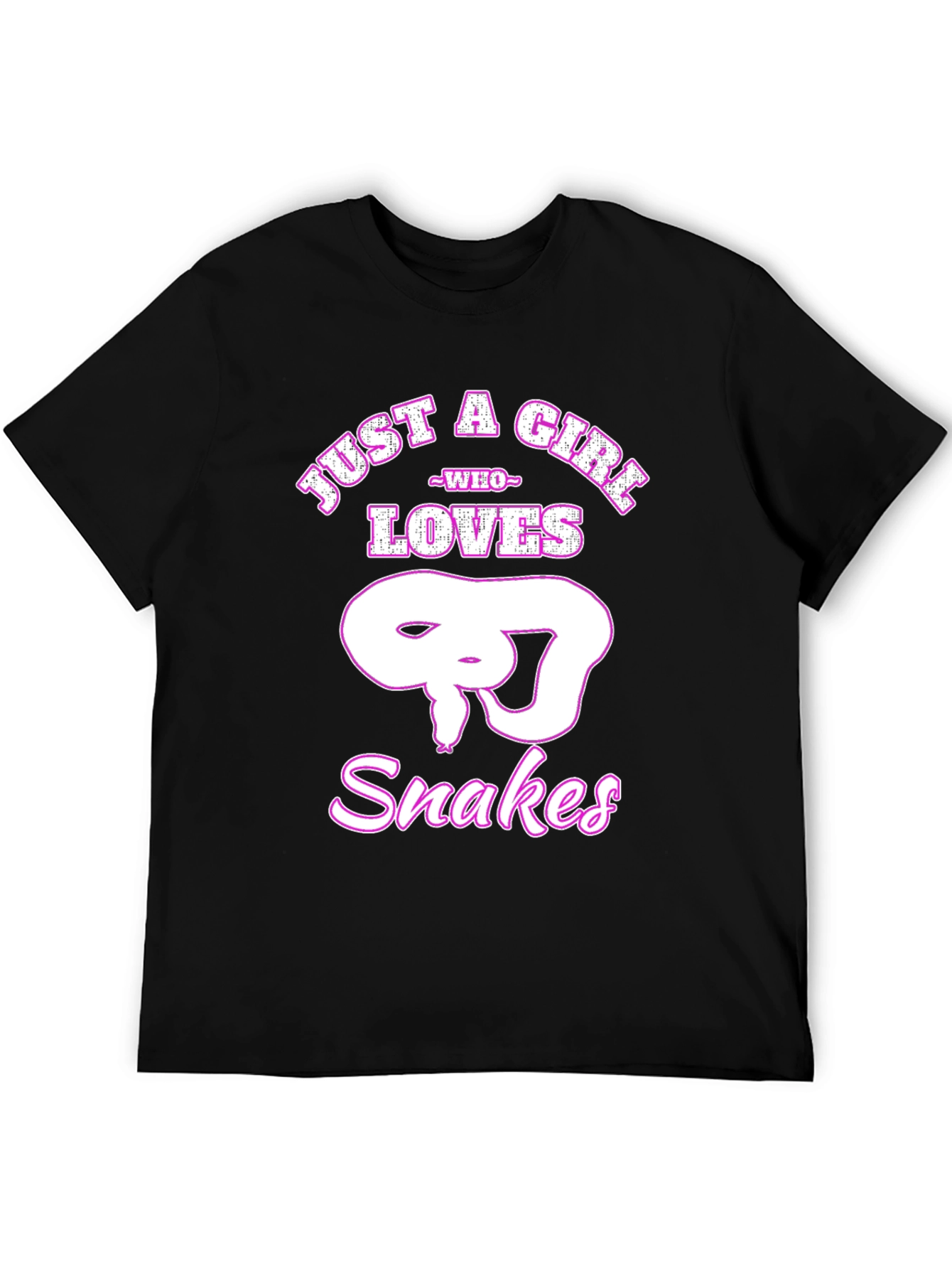 Just A Girl Who Loves Snakes T-Shirt - Black