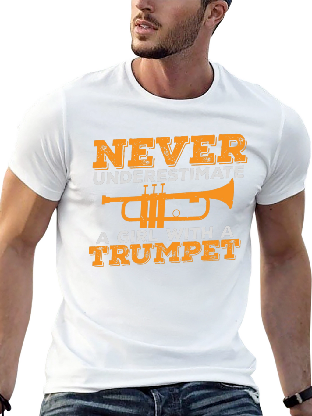 Girl with Trumpet Graphic T-Shirt