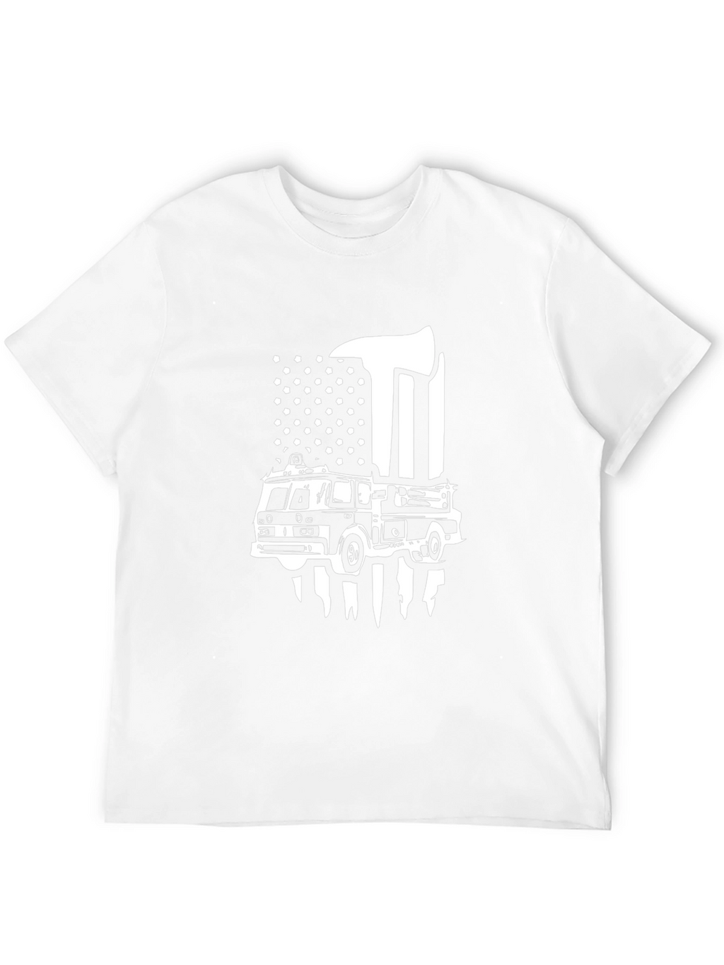 Firefighter T-Shirt: Axe & Firetruck Design