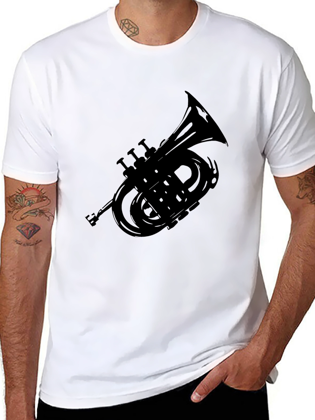 Black Trumpet Silhouette T-Shirt
