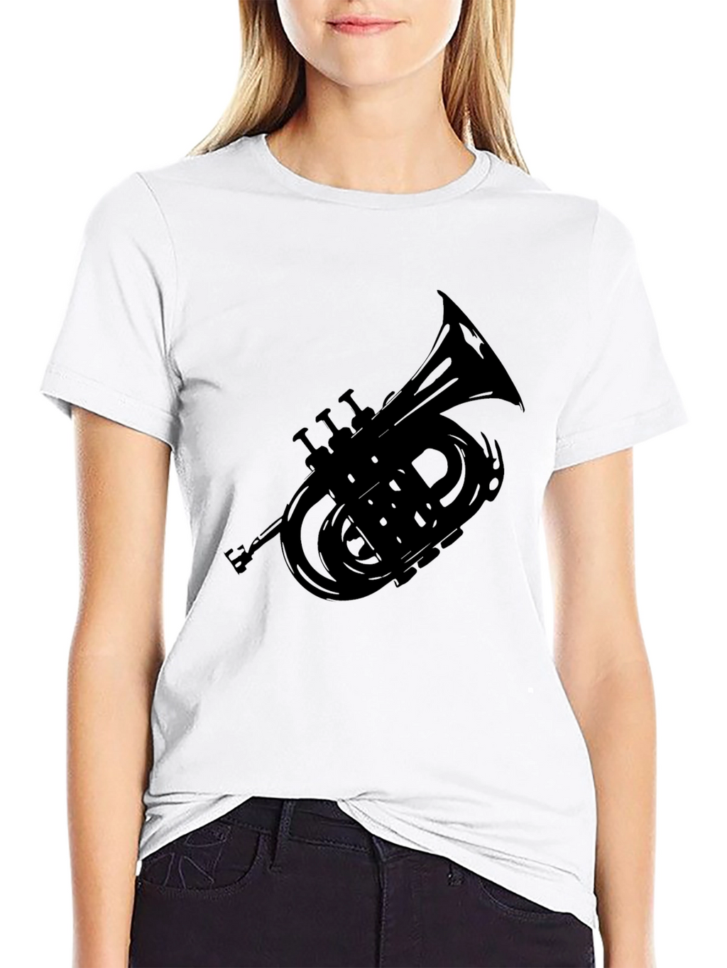 Black Trumpet Silhouette T-Shirt