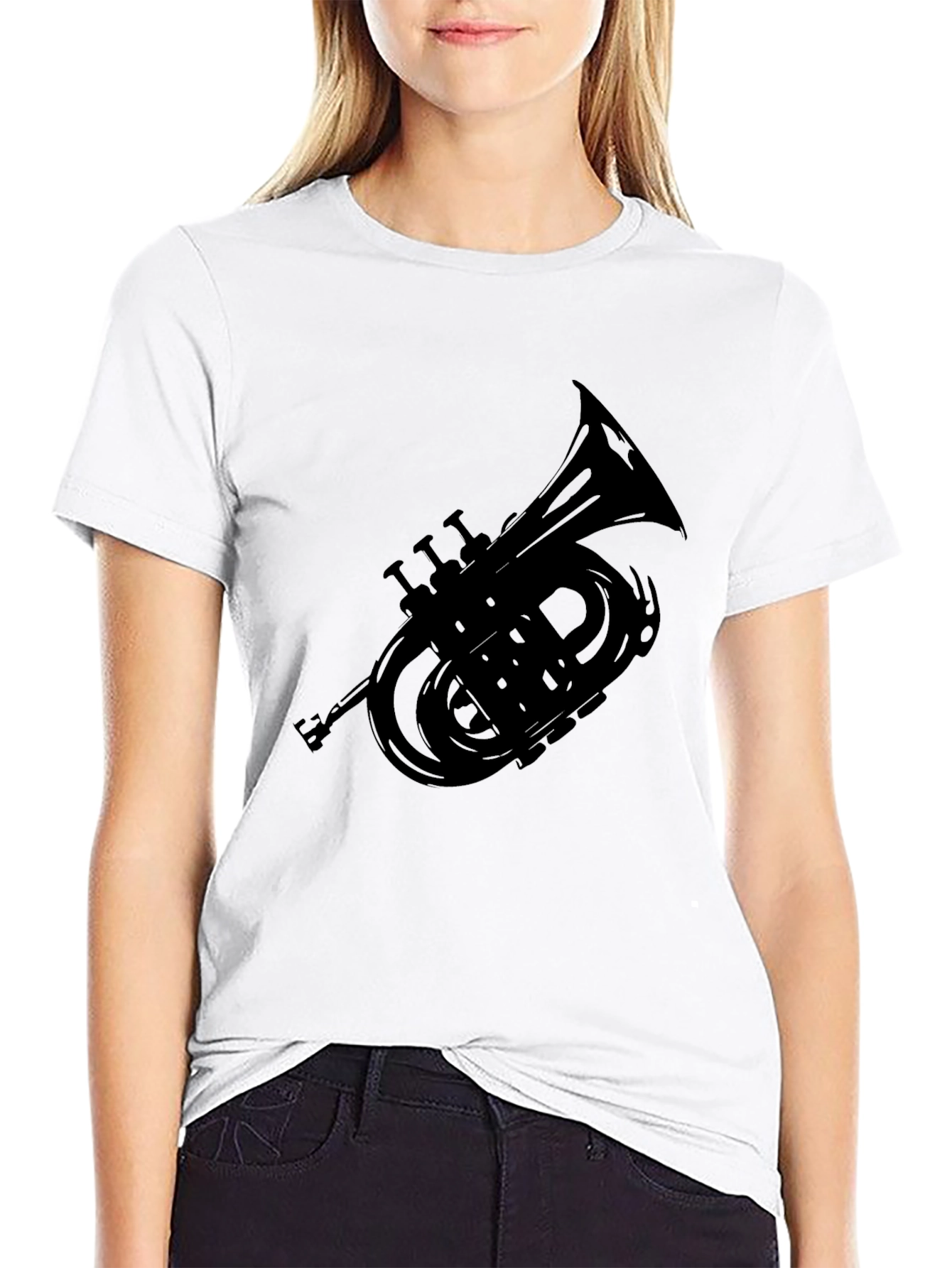 Black Trumpet Silhouette T-Shirt