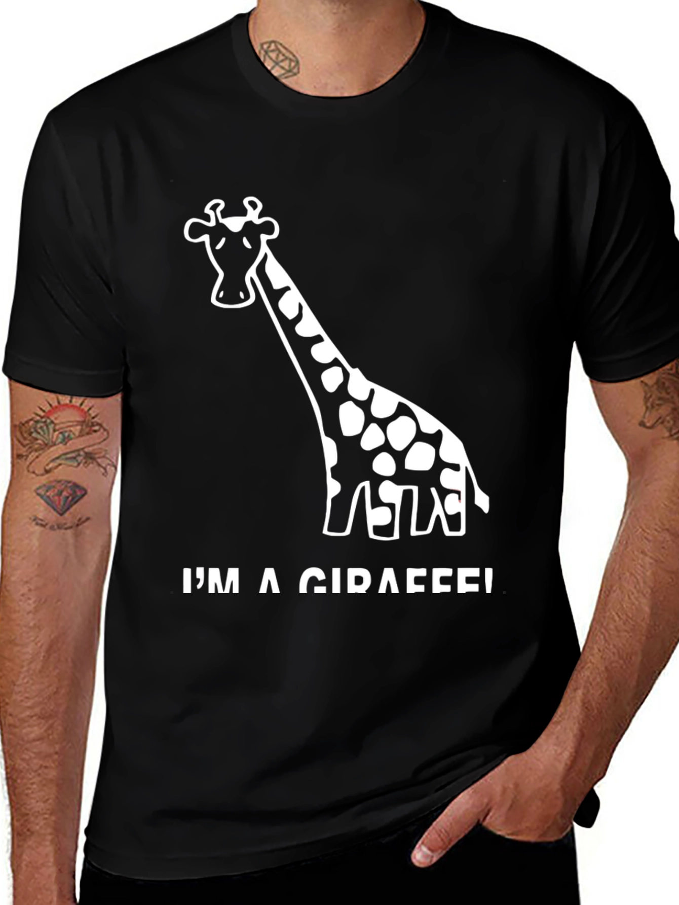 Im a Giraffe! Black Novelty T-Shirt