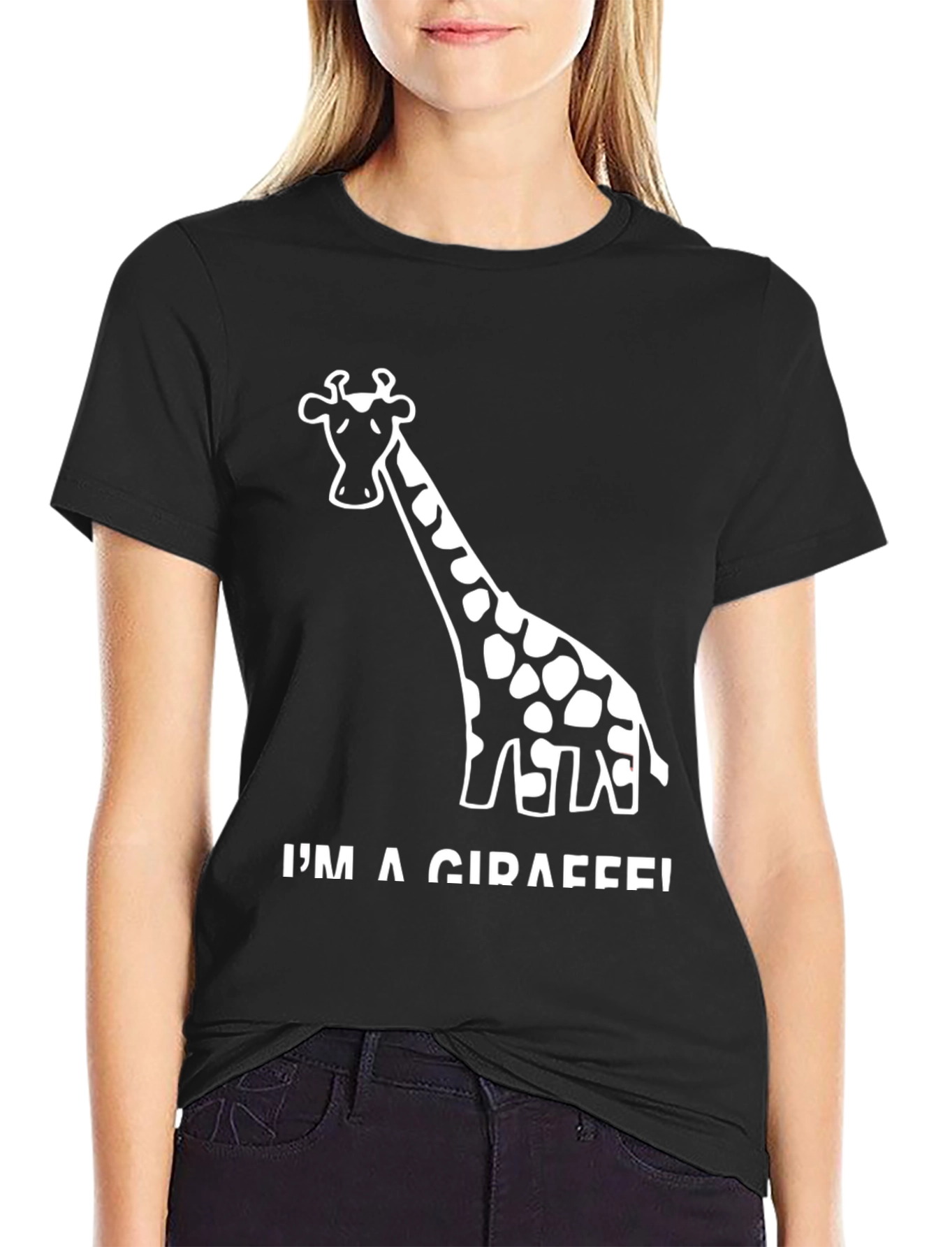 Im a Giraffe! Black Novelty T-Shirt