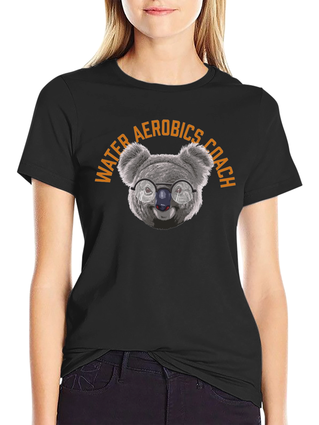 Water Aerobics Coach T-Shirt: Koala with Glasses