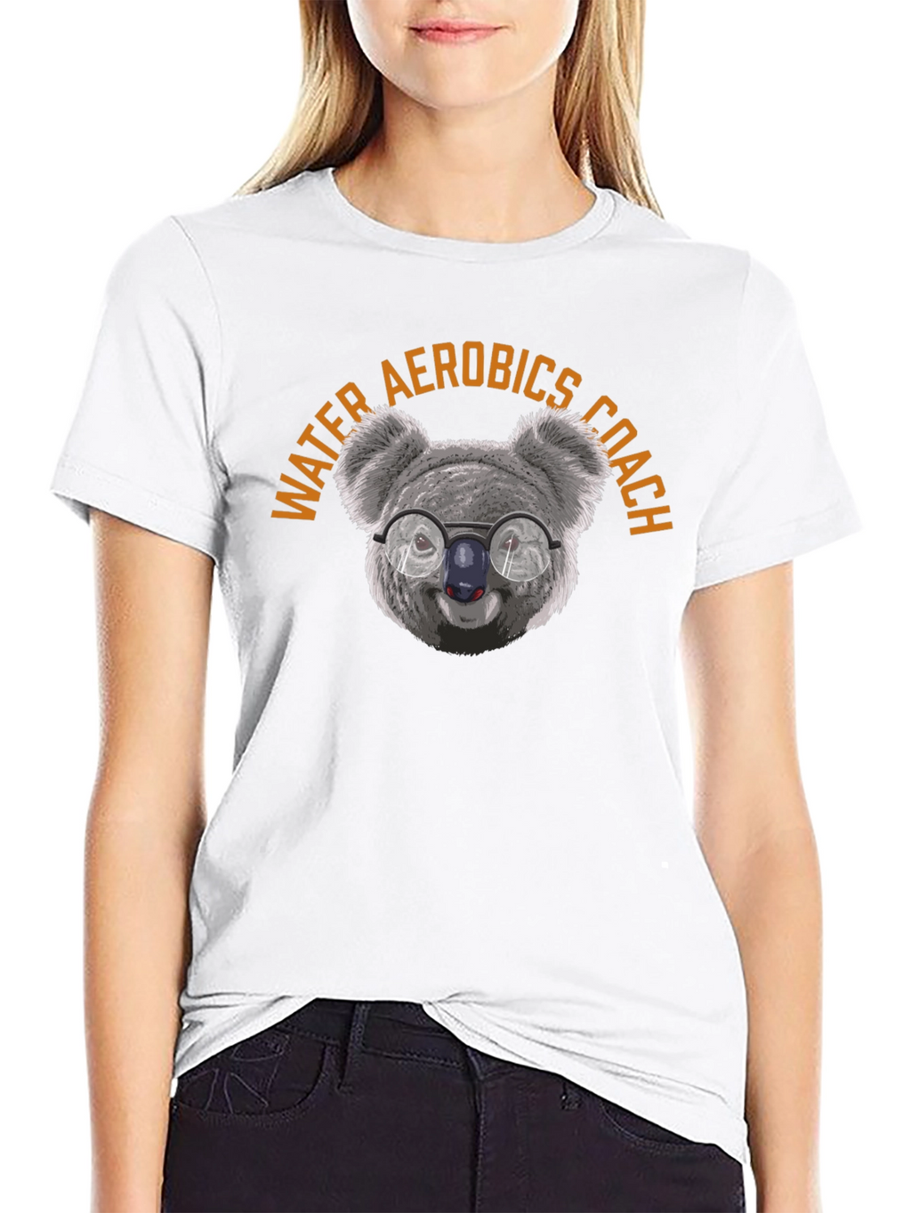 Water Aerobics Coach T-Shirt: Koala with Glasses